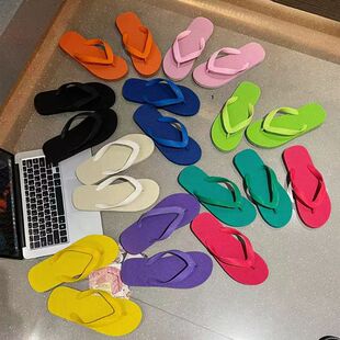 Thailand Rubber Flip-Flops Women's New Chinese Style Summer Quick-Drying Colorful Personalized Outdoor Wear Anti-Slip Beach Indoor and Outdoor Ins
