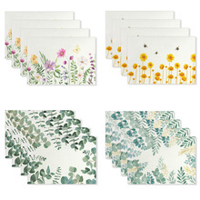 植物花草印花棉麻餐垫跨境家用隔热餐桌垫西餐垫桌布批发