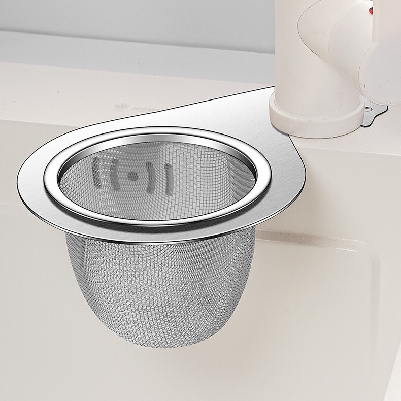 Cross-Border Stainless Steel Mesh Kitchen Sink Strainer Basket with Hook for Dry and Wet Separation, Garbage Filter Cross-Border Stainless Steel Mesh Kitchen Sink Strainer Basket with Hook for Dry and Wet Separation, Garbage Filter