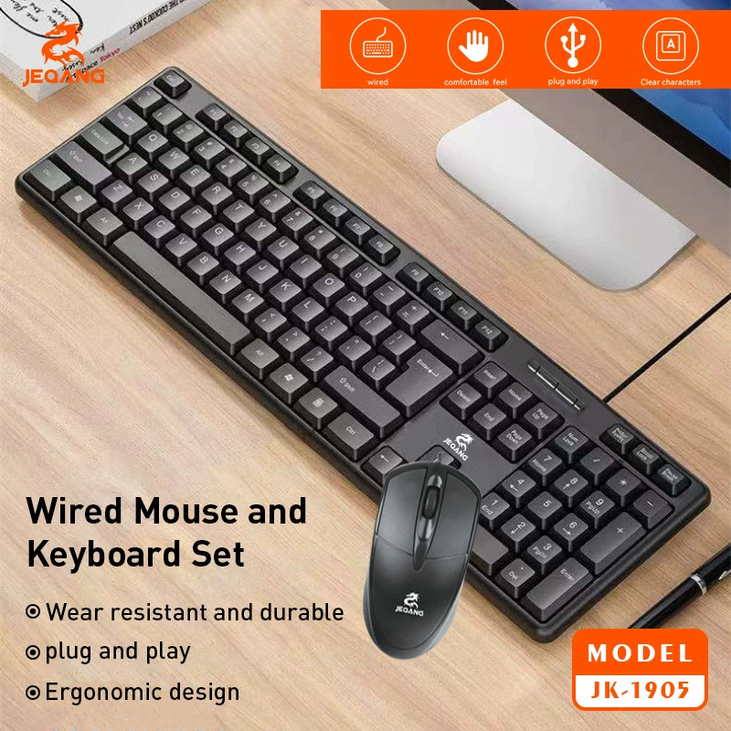 Keyboard, mouse, durable comfortable set for office