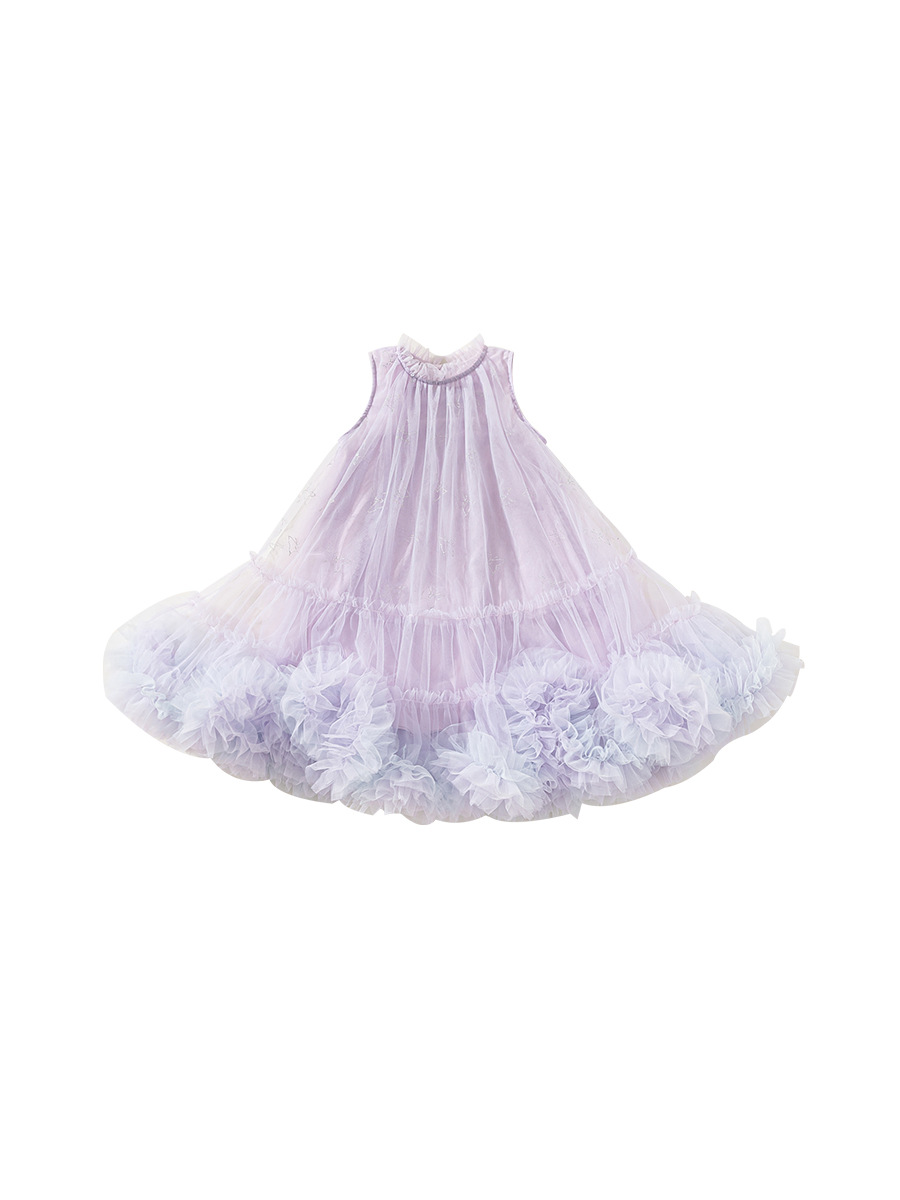 Ropa para niños Youbao Verano Vestido de princesa para niños Ropa de rendimiento Vestido sin mangas con orejas de madera para niñas Falda tutú de malla