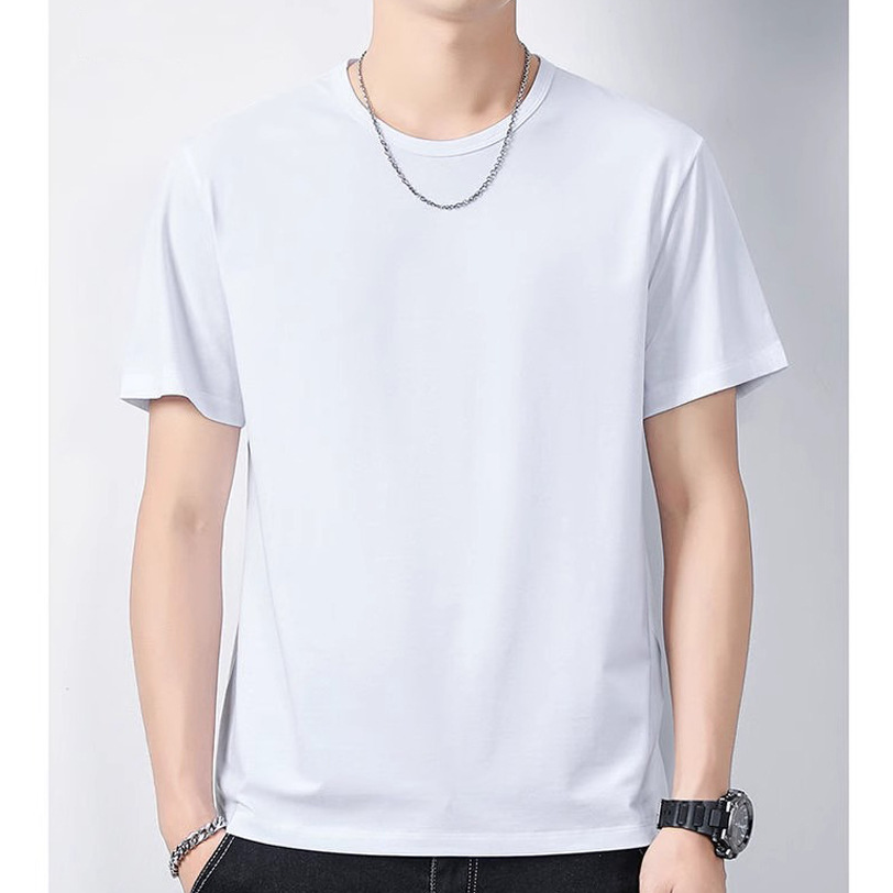 Camiseta modal para hombre, manga corta, cuello redondo, camisa suelta vieja, media manga delgada, camiseta de verano para hombre de talla grande