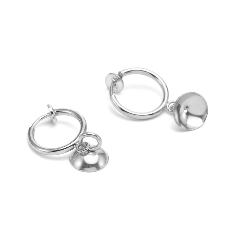 Серьги-ободки, модные серьги, подвеска, без проколов, золотой образец 750, простой и элегантный дизайн, 13 мм