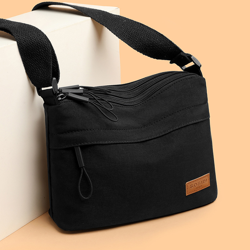 Semplice borsa a tracolla monospalla in nylon tinta unita per donna, modello 2024, multifunzionale, casual, impermeabile, portatile e alla moda._voghion.com
