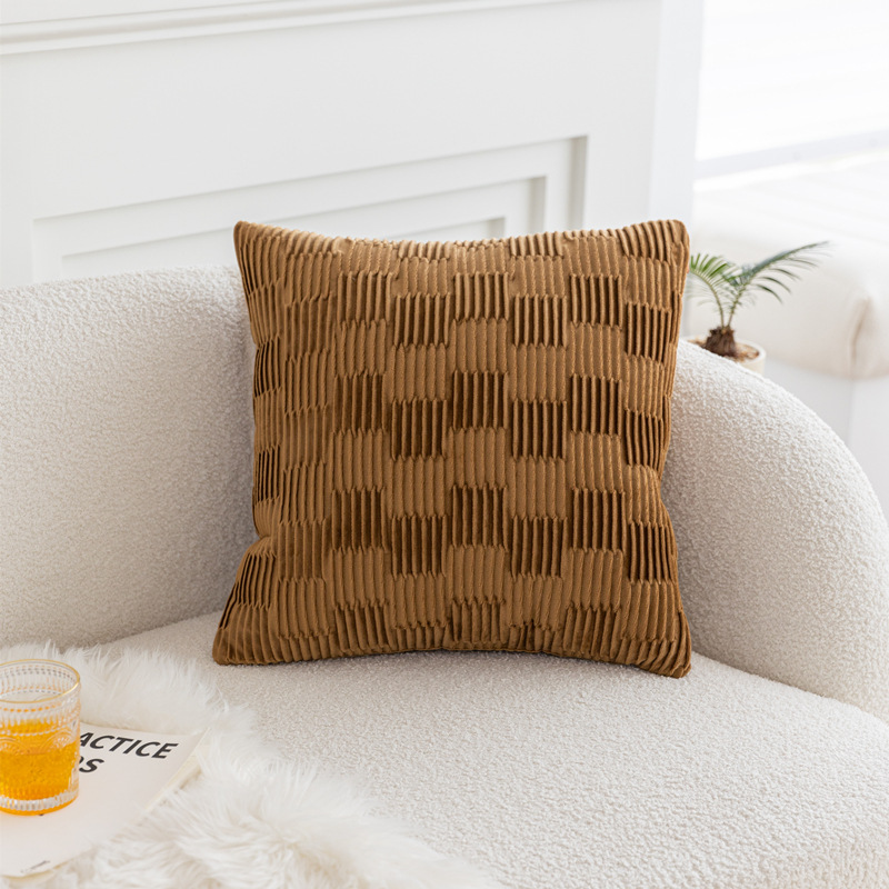 Crema de alto nivel retro viento nudo abrazo funda de almohada sofá cama cama marrón almohada de cintura cojín núcleo ventana flotante