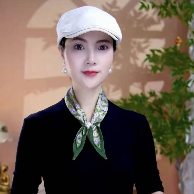 【冰丝缎珠珠蝴蝶结小丝巾】时尚百搭吸扣丝巾|undefined