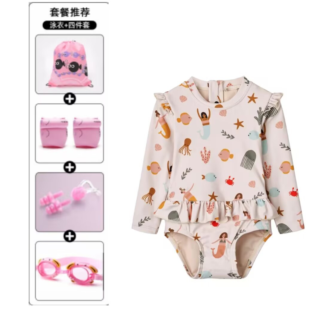 Niños trajes de baño de manga larga de secado rápido para niñas nuevas niñas lindas trajes de baño al por mayor
