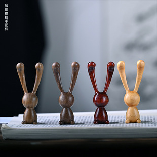 Rabbit Handlebar Carving Eye Massage Face Massage Stick Mandible Line Lever Sandalwood Office Gift