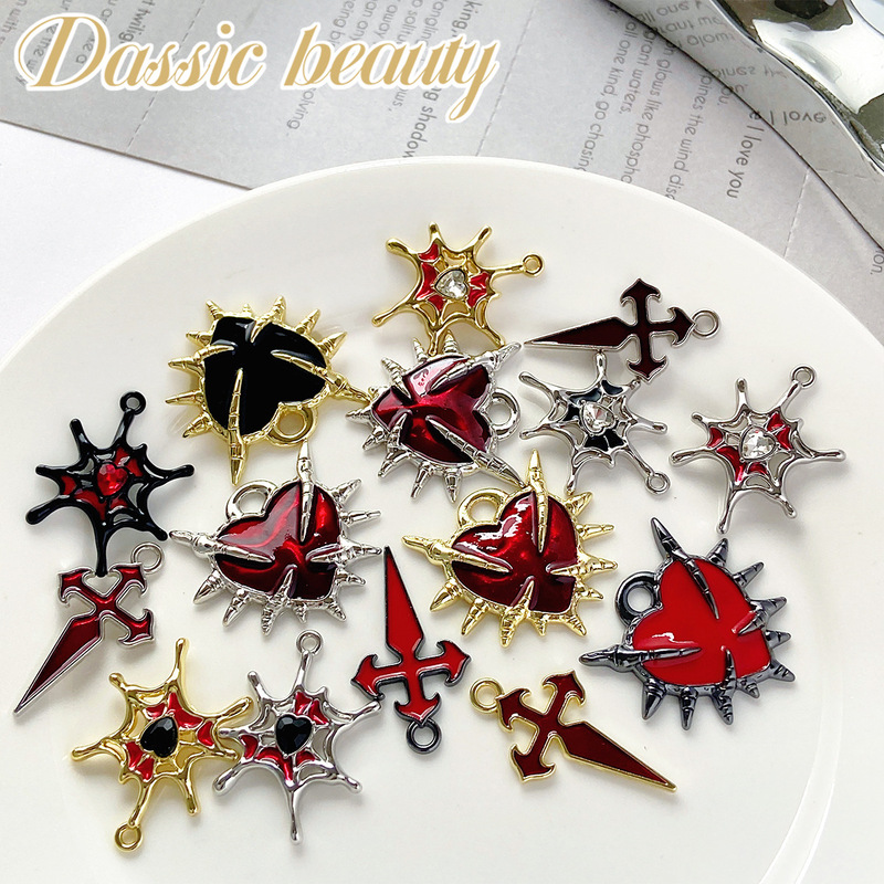 Punk Gothic Sweet Cool Style Spider Web Cross Thorn Heart Cut Out Stylish DIY Bracelet Necklace Ear Jewelry Punk Gothic Sweet Cool Style Spider Web Cross Thorn Heart Cut Out Stylish DIY Bracelet Necklace Ear Jewelry