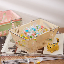 日系玩具塑料收纳框桌面镂空迷你收纳篮手提提浴室药品储物篮