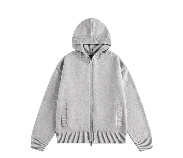 "Retro Detachable Faux Fur Collar Cardigan – Unisex Hooded Sweater Coat (Flower Gray/Black/Bluish/Apricot, S-XXL)"_viptrois.com