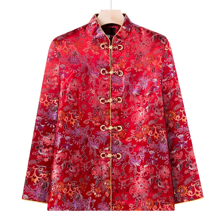 Бабушка зимняя праздничная хлопчатобумажная куртка толстая куртка для пожилых людей свадебный банкет красная хлопковая куртка для пожилых мам