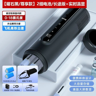 Soyuducular Rechargeable Medicine, Portable Car - matte-black-dual-battery