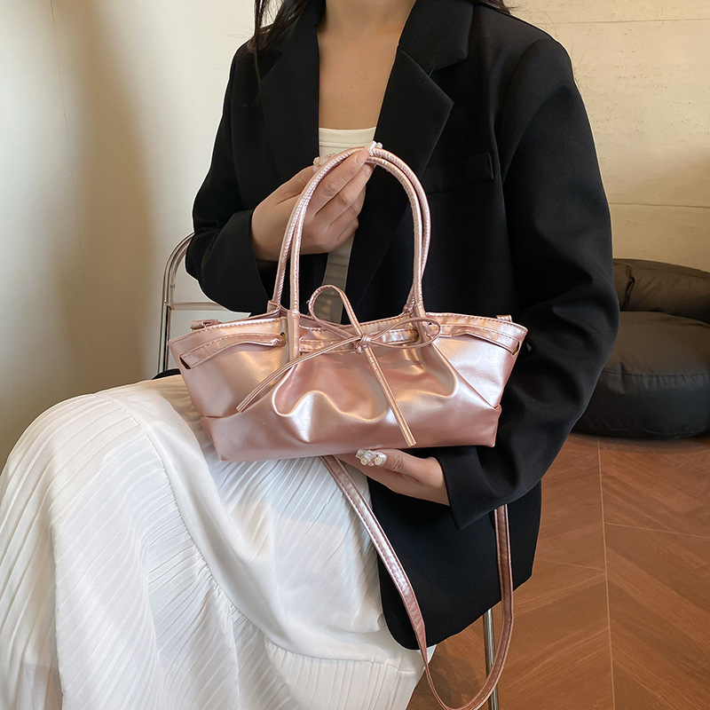 韓国ニッチ甘いポータブル野菜バスケットバッグ女性のための 2025 新しいトレンディなファッションバケットバッグリボンクロスボディバッグ|undefined