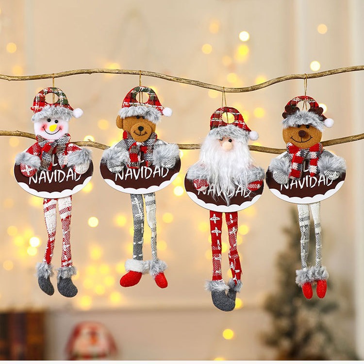 Decoraciones de Navidad anciano muñeco de nieve ciervo regalos de Navidad pequeño colgante muñeca de peluche colgante de árbol de Navidad suministros