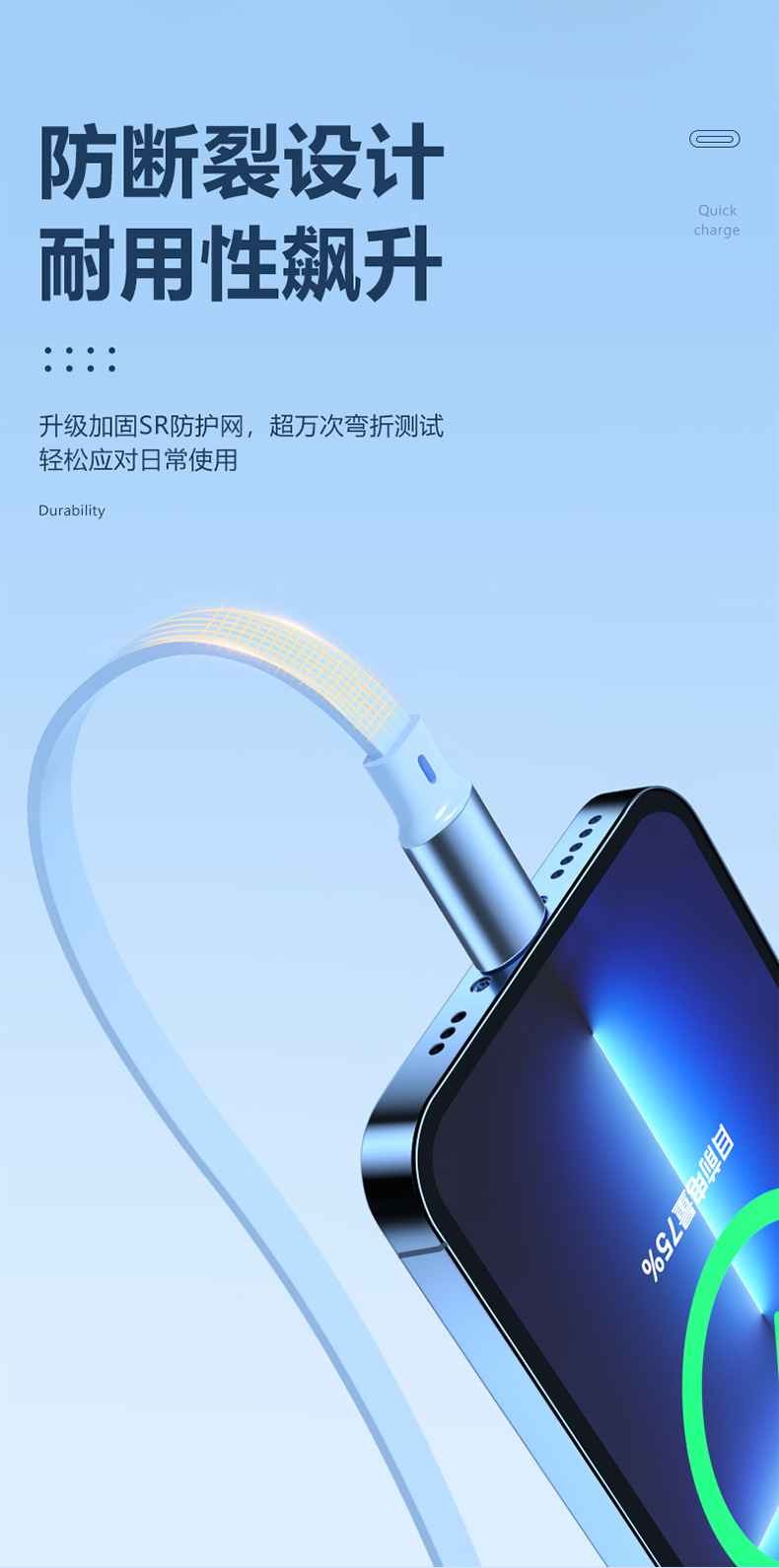 HW branded gift data cable 3-in-1 fast charging, customized fast charging data cable suitable for IP and Android devices