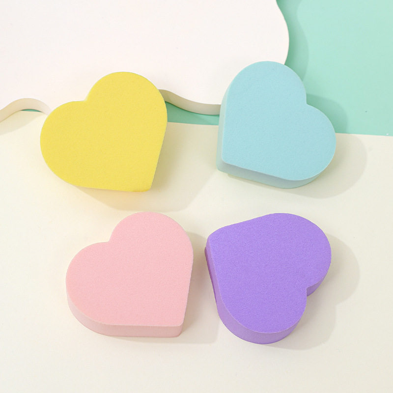 La borla de amor plana personalizada de fábrica no come polvo, los patrones de logotipo se pueden imprimir, esponja, maquillaje, huevo, maquillaje, huevo