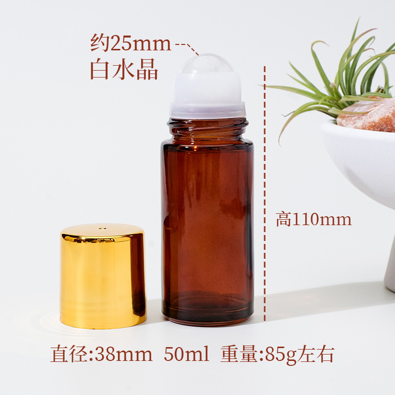 Frasco Roll-On de Cristal Natural y Vidrio para Aceites Esenciales