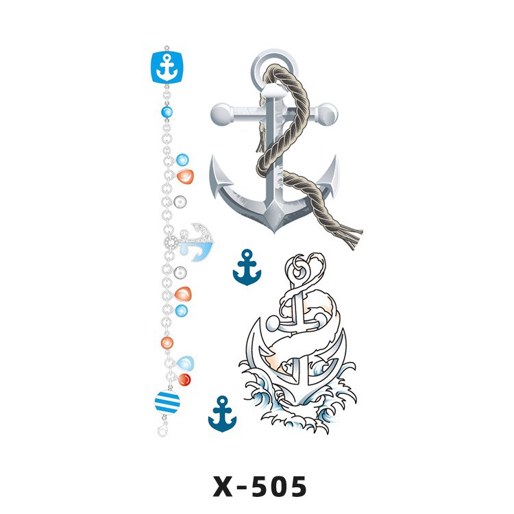 Arco de flor pequeña pegatinas de tatuaje fresco 3D dibujos animados transfronterizo Henna rosa impermeable texto en inglés pegatinas de tatuaje