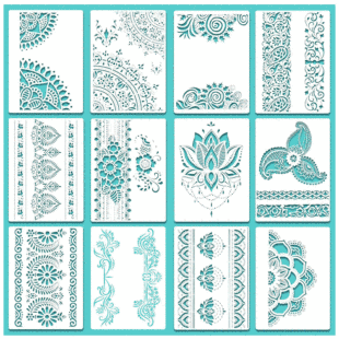 Amazon Children's Auxiliary Painting Template Wall Painting Spray Painting Hollow Plastic A4 Mandala Set Creative