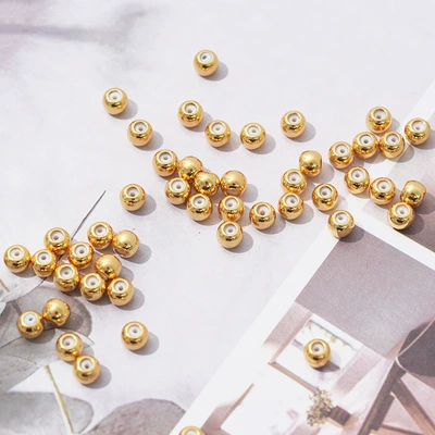 real gold adjustable beads diy bracelet | Zərgərlik ara hissələri