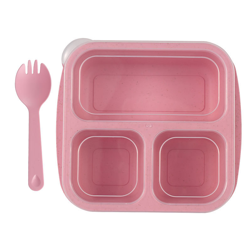 Amazon 小麦わら 3 コンパートメント スナックボックス リサイクル弁当箱 ドライフルーツ スナックボックス スナックコンパートメント ランチボックス|undefined