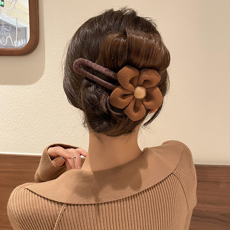 干枯玫瑰花大号抓夹森系百搭气质发夹女后脑勺超仙盘发鲨鱼夹发饰|undefined