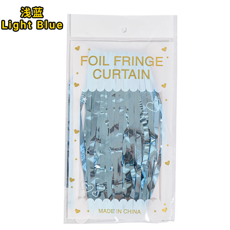Cortina de lluvia de color transfronteriza cumpleaños boda decoración cortina de lluvia 1 * 2m fondo tela de lluvia al por mayor