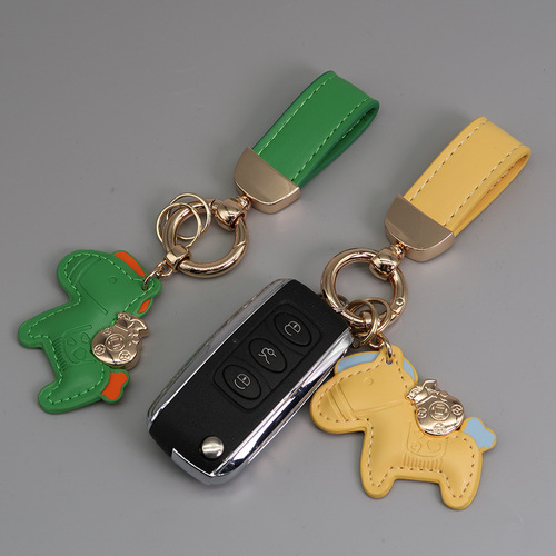 Make Money Now Bracelet Keychain Leather Cartoon Pony Pendant Couple Bag Internet Celebrity Car Keychain