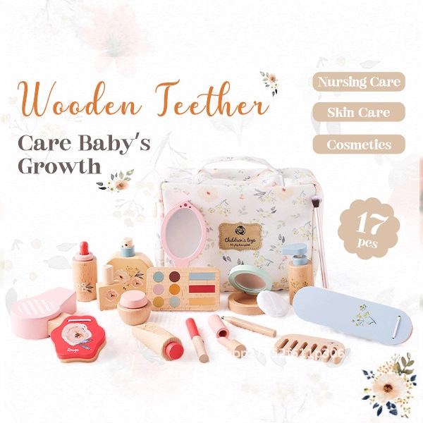 Juguetes de juego para niños Juguetes de maquillaje para niñas Dos tipos de juegos de maquillaje de silicona de madera Juguetes de comunicación entre padres e hijos