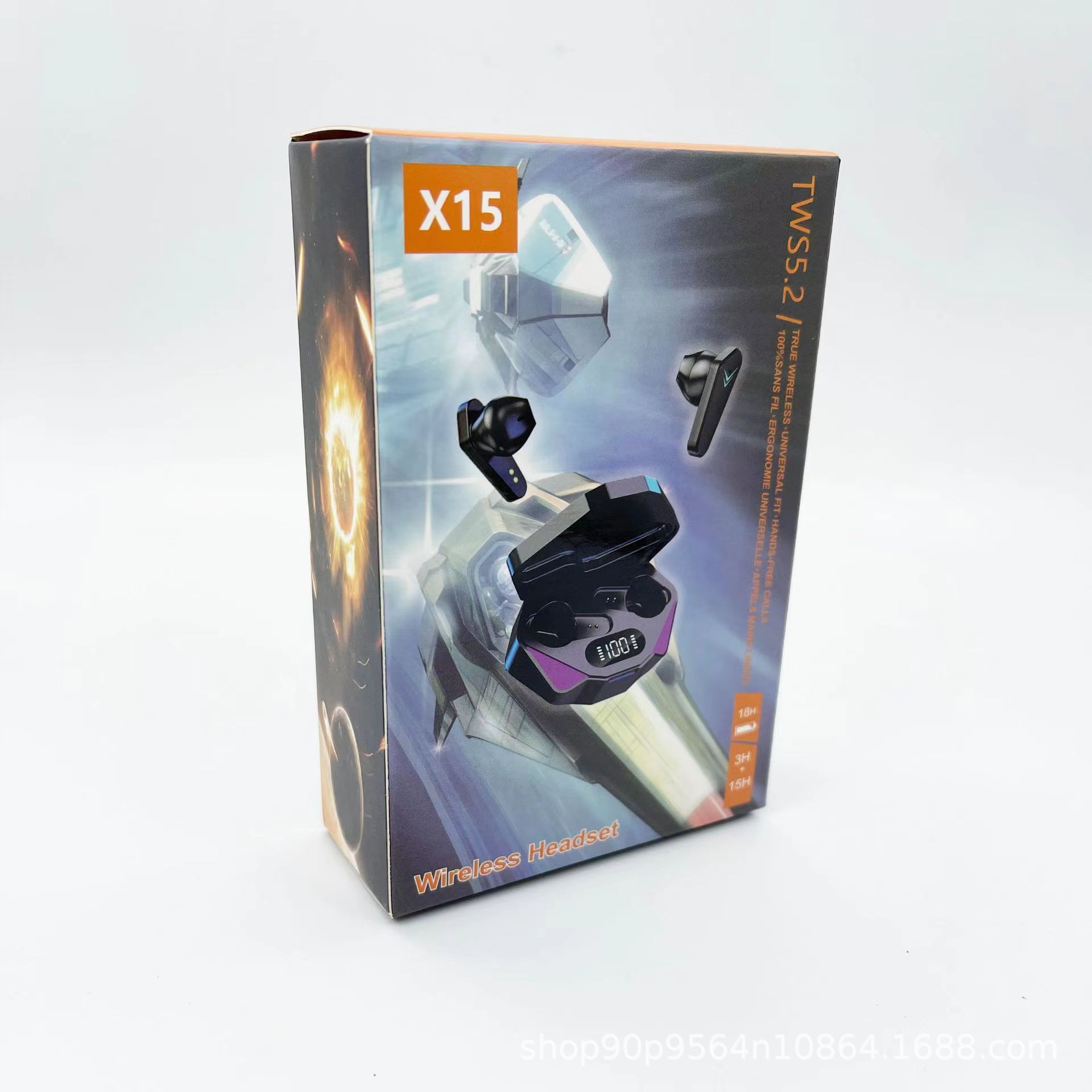 X15 modelo privado nuevo TWS pollo juego de baja latencia e-sports pantalla digital Bluetooth auriculares 6983D4 bajo consumo de energía en stock