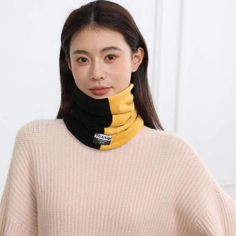 双层脖套户外骑行大版百搭面罩围巾秋冬围脖保暖加厚男女护颈撞色|undefined
