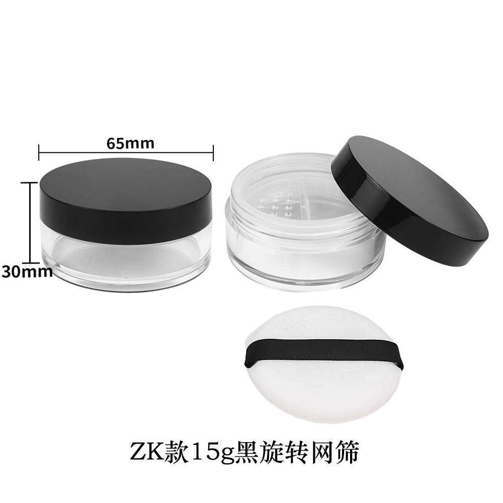 Materiales de embalaje para polvos sueltos en stock: caja dispensadora de polvo suelto ultrafina con tapa abatible y malla elástica grande, para 8g, 15g, 20g.