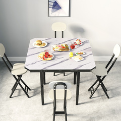 4檔升降餐桌摺疊小飯桌擺攤桌子便攜小戶型家用方桌多功能大圓桌