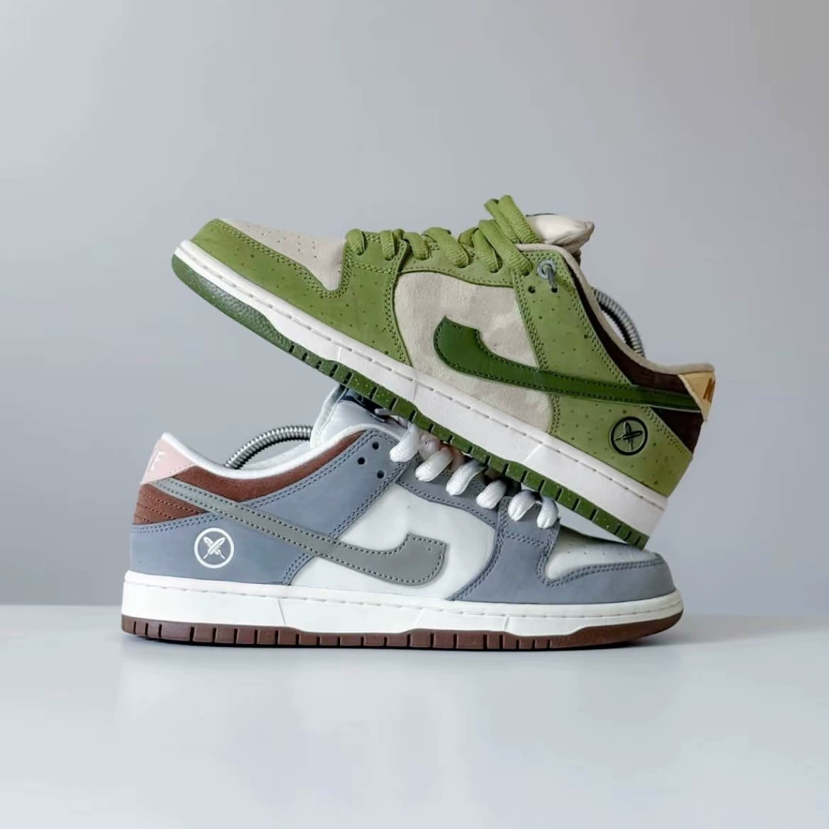 Pure Original Du Co-Branded Yuto2.0 Green Feather Retro Low-Top Casual Sports Skateboard Shoes for Men and Women Couples