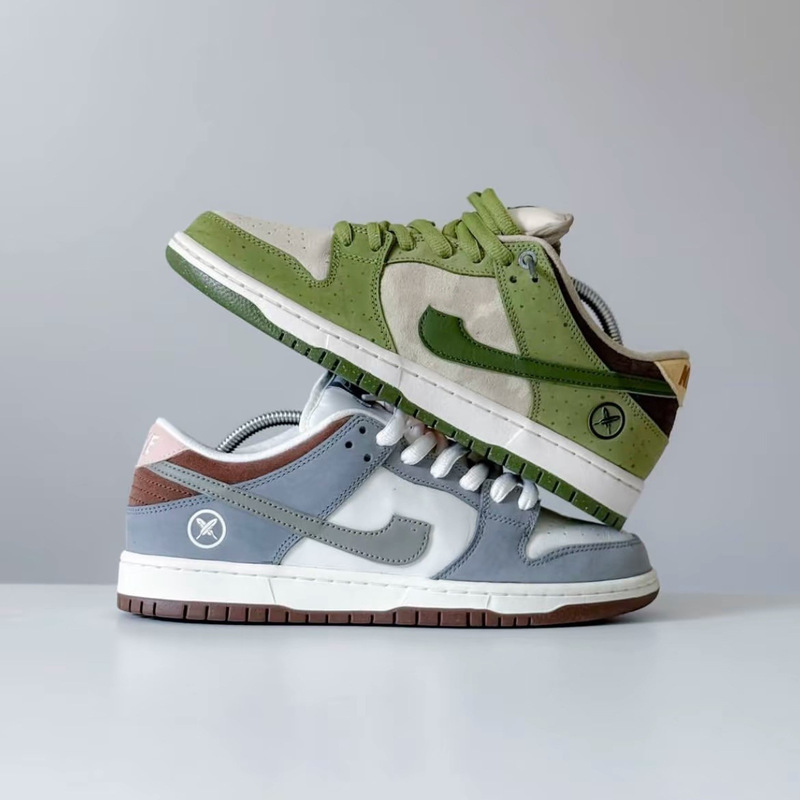 Pure Original Du Co-Branded Yuto2.0 Green Feather Retro Low-Top Casual Sports Skateboard Shoes for Men and Women Couples