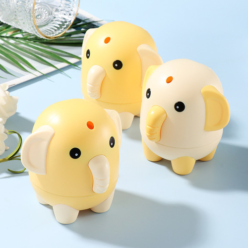 Creative toothpick storage box portable cartoon push-type toothpick box yellow elephant home living room dining table decoration
