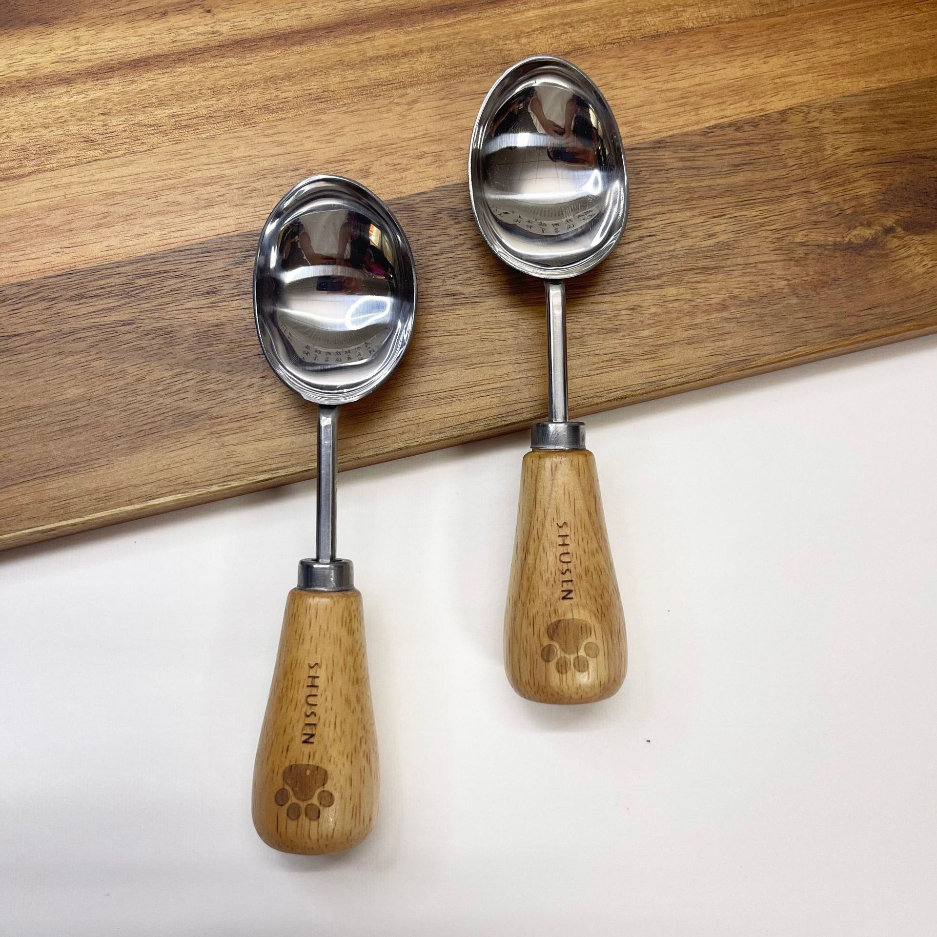 Egg Beater, Egg White Separator, Mud Press, Stainless Steel Kitchen Mini Kitchen Utensils, Rubber Wood Handle 8-Piece Set