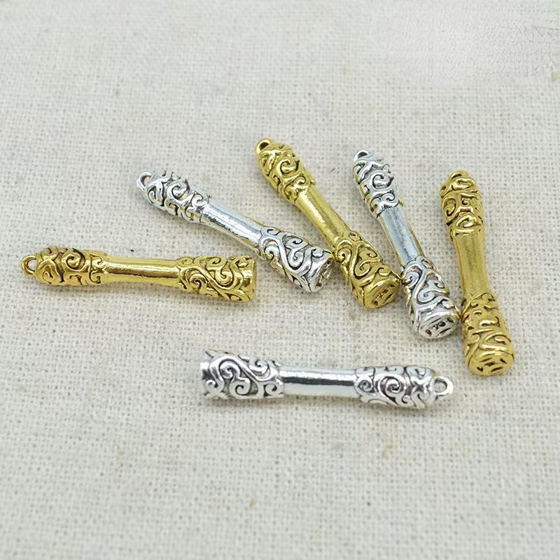 Ciondolo a cerchio dorato Wukong Ruyi del mito nero, lega placcata in argento, dio del mare, ago, accessori per gioielli fai da te_voghion.com