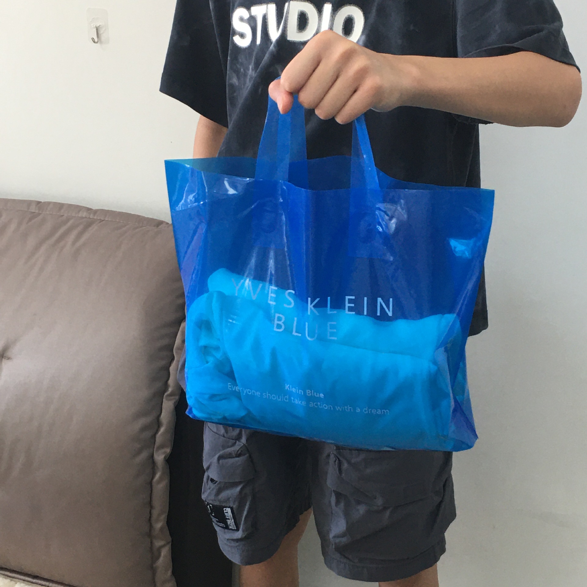 반투명 파란색(50개/팩), 폭 30*20 높이 + 바닥 10