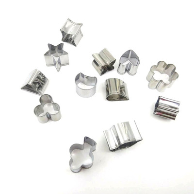 12件套不锈钢几何形状扑克牌饼干模具 小巧适合孩子 烘焙模具现货