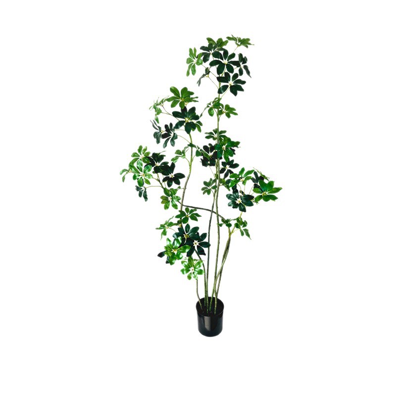 Simulación de lujo ligero de alta gama Simulación de plantas verdes Pato de madera Sala de estar interior Decoración del suelo Planta biónica en maceta Paisaje