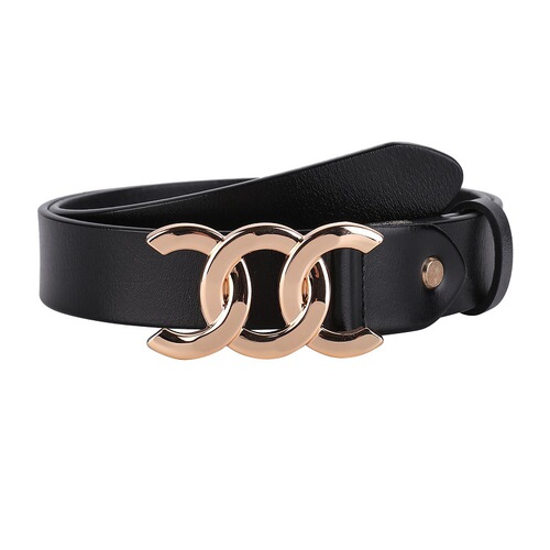 New women's genuine leather belt, versatile decorative belt for suit pants, women's cowhide vintage waist-cinching black belt—wholesale