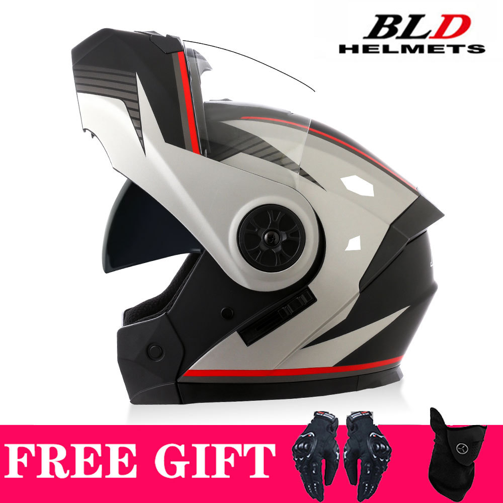 Motosiklet kaskı (dəbilqə) — Motuoche Visor Half Helmet - matte-red-gray-transparent-visor-gift-mask-gloves-s55-56