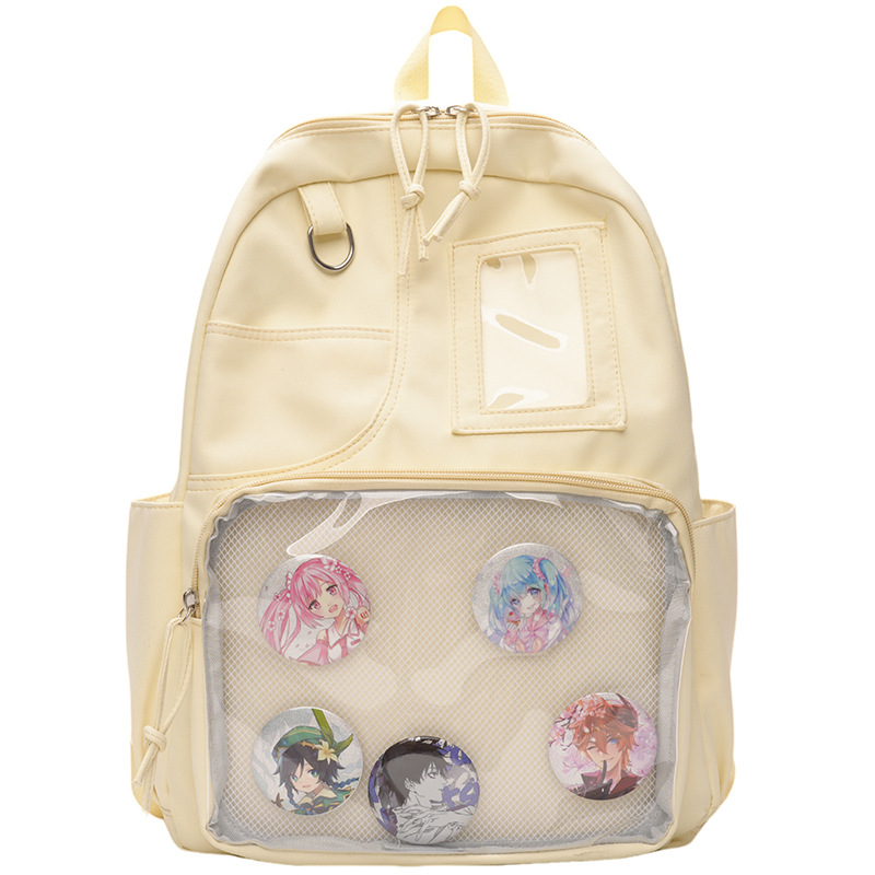 Nuevo estilo japonés en la mochila de estilo universitario bolsas escolares de estudiantes de secundaria de alto valor visual de dibujos animados transparentes lindas mochilas