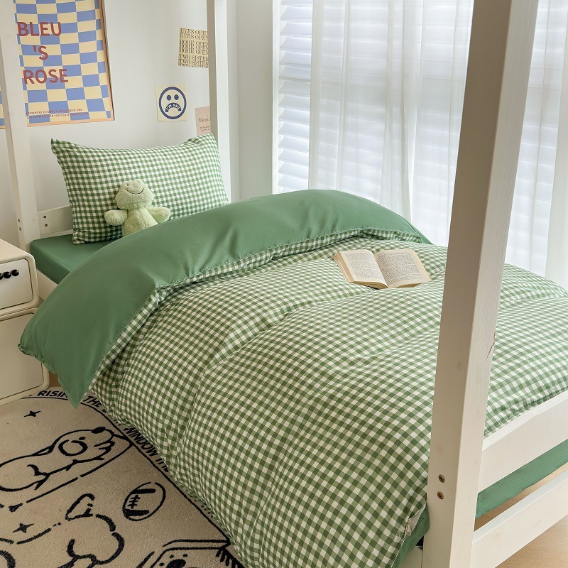 夏用寮6点セット寝具セット シングル寝室用寝具セット 小羊柄一式90布団 学生用二段ベッド|undefined