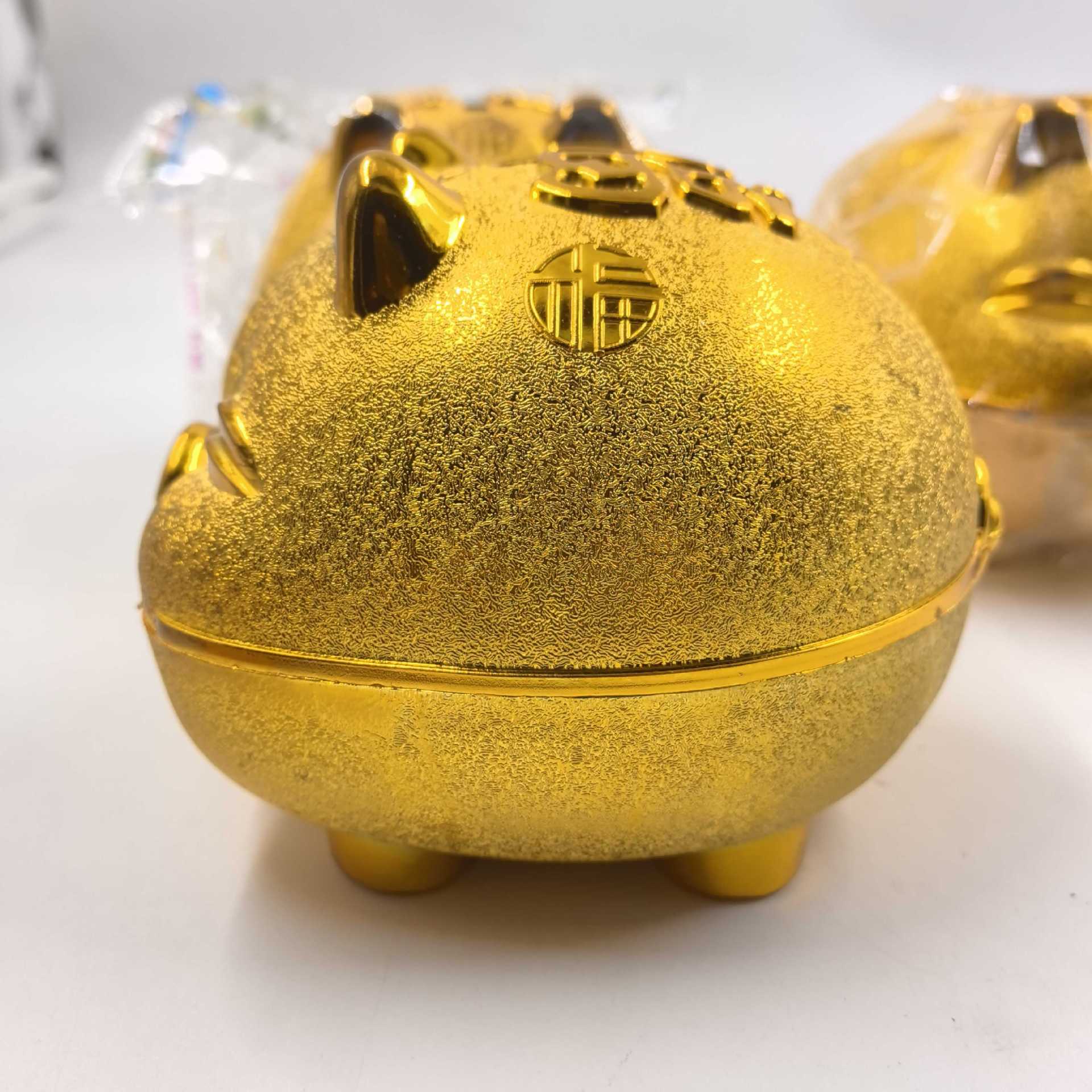 6 pulgadas caja de ahorro de dinero cerdo 2 yuan al por mayor cerdo de oro seis pulgadas monedas de plástico almacenamiento de ahorro de dinero decoración festiva