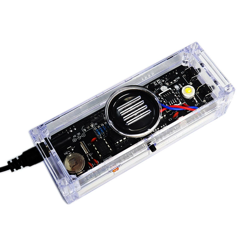 Digital voice clock set 4 -bit 1 -inch digital tube alarm bulk electronic DIY welding training transparent shell