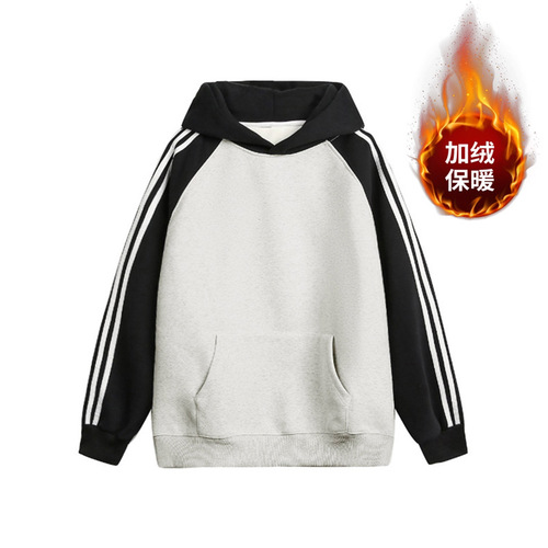 Back-covered neckline, fully matte faux cotton-hemp composite with silver fox velvet—400g thickened raglan-sleeve sweatshirt, sleek design