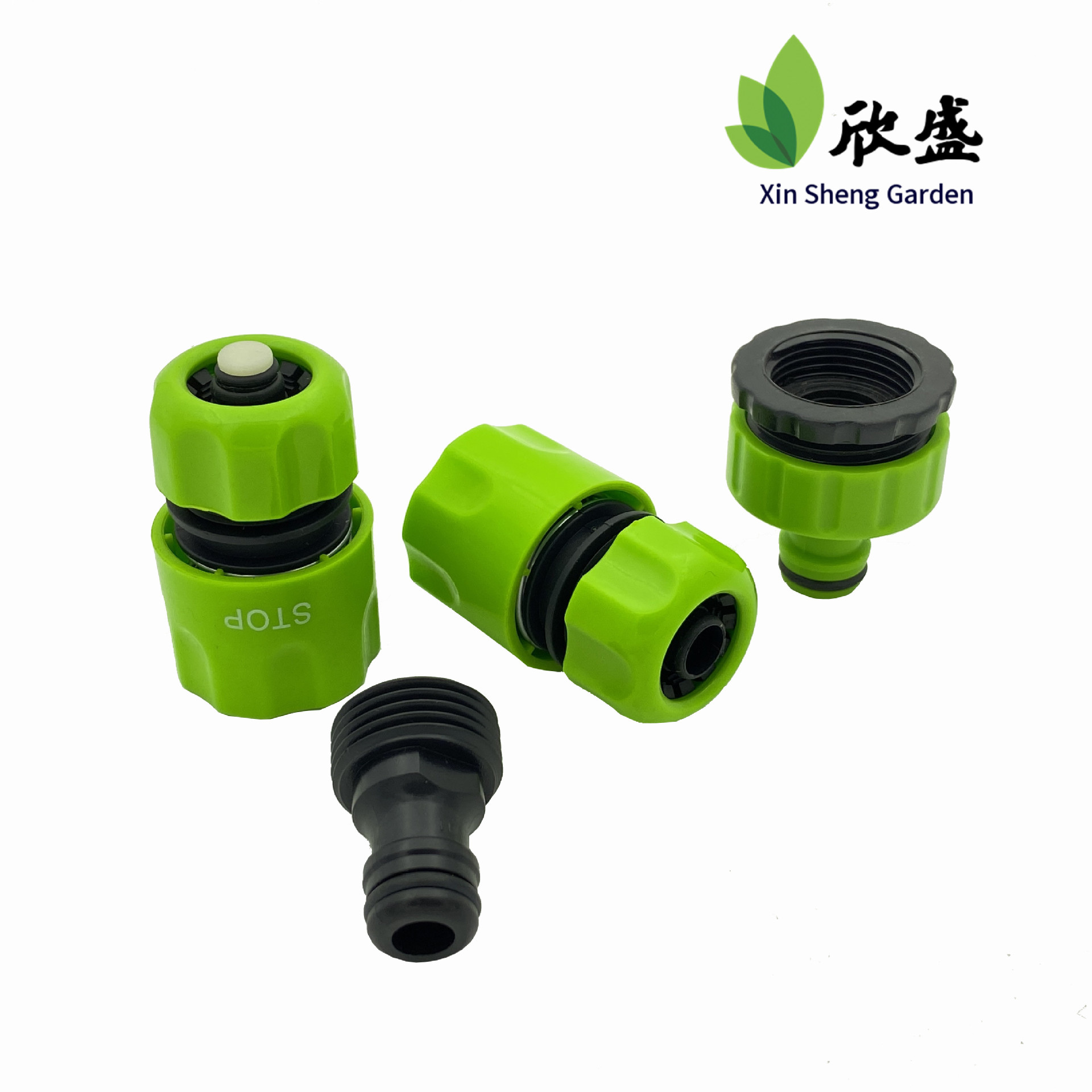 跨境亚马逊塑料洗车水枪连接头 水管快速接头全新abs通水接头